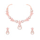 Tehzeeb Creations Rose Gold-Polished Baby Pink Colour Necklace With Stud - Swadesiicart