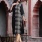 Juniper Women's Black Rayon Printed Straight Kurta - Swadesiicart