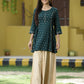 Juniper Green Rayon Festive Printed A-Line Tunic For Women | Swadesiicart