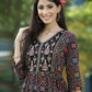 Juniper Black Rayon Festive Printed Flared Kurta For Women - Swadesiicart