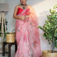 Vamsee Ramya Onion Organza Saree - Swadesiicart