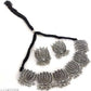 Tehzeeb Creations Women's Silver Colour Oxidised Lotus Design Necklace Set - Swadesiicart