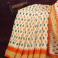 Combo of Off White and Orange Patan Patola Semi Chanderi Saree By Gayathri Reddy Designer Studio | Swadesiicart