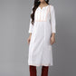 ADA Ethnic Motifs Embroidered Chikankari White Romance Kurta