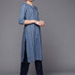 Biba Women Blue Pure Cotton Printed Straight Kurta - Swadesiicart