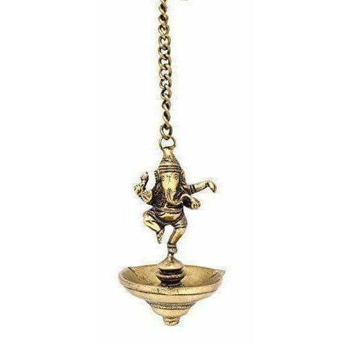 Dancing Ganesha Brass Hanging Diya - Swadesiicart