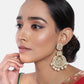 Gold-Polished Traditional Beaded Chandbali Earrings Glided with Kundans and Pearls For Women/Girls - Wahe Jewels - Swadesiicart