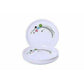 Round Plastic Half Plate Set, Set of 6, White - Swadesiicart