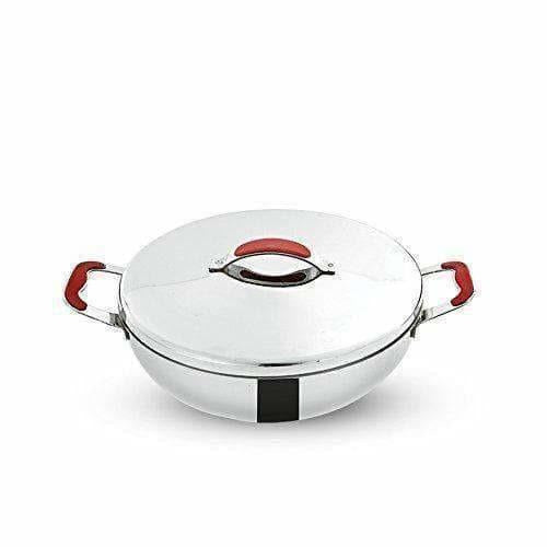 Stainless Steel Kadai with Lid - 2.5 Litres - Swadesiicart