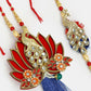 NVR Women & Men Set of 2 Gold-Toned Peacock Design Stone-Studded Bhaiya Bhabhi Rakhi With Roli Chawal | Swadesiicart
