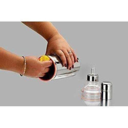 Nirlon Stainless Steel Oil Pot, 1 Litre, Silver - Swadesiicart