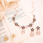 Tehzeeb Creations Rose Gold-Polished Black Colour Necklace With Stud - Swadesiicart