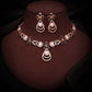Tehzeeb Creations Rose Gold-Polished Black Colour Necklace With Stud - Swadesiicart