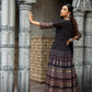 Juniper Black Georgette Festive Printed Flared Anarkali Kurta For Women | Swadesiicart