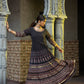 Juniper Black Georgette Festive Printed Flared Anarkali Kurta For Women | Swadesiicart