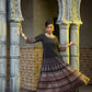 Juniper Black Georgette Festive Printed Flared Anarkali Kurta For Women | Swadesiicart