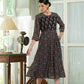 Juniper Black Georgette Festive Printed Anarkali Flared Anarkali Kurta For Women | Swadesiicart