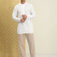 House of Pataudi Men Pure Cotton Solid Chikankari Jashn Short Kurta | Swadesiicart