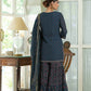 Juniper Teal Georgette Festive Floral Print Straight Tunic-Sharara Dupatta For Women | Swadesiicart