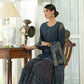 Juniper Teal Georgette Festive Floral Print Straight Tunic-Sharara Dupatta For Women | Swadesiicart