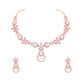 Tehzeeb Creations Rose Gold-Polished Lavender Colour Necklace With Stud - Swadesiicart