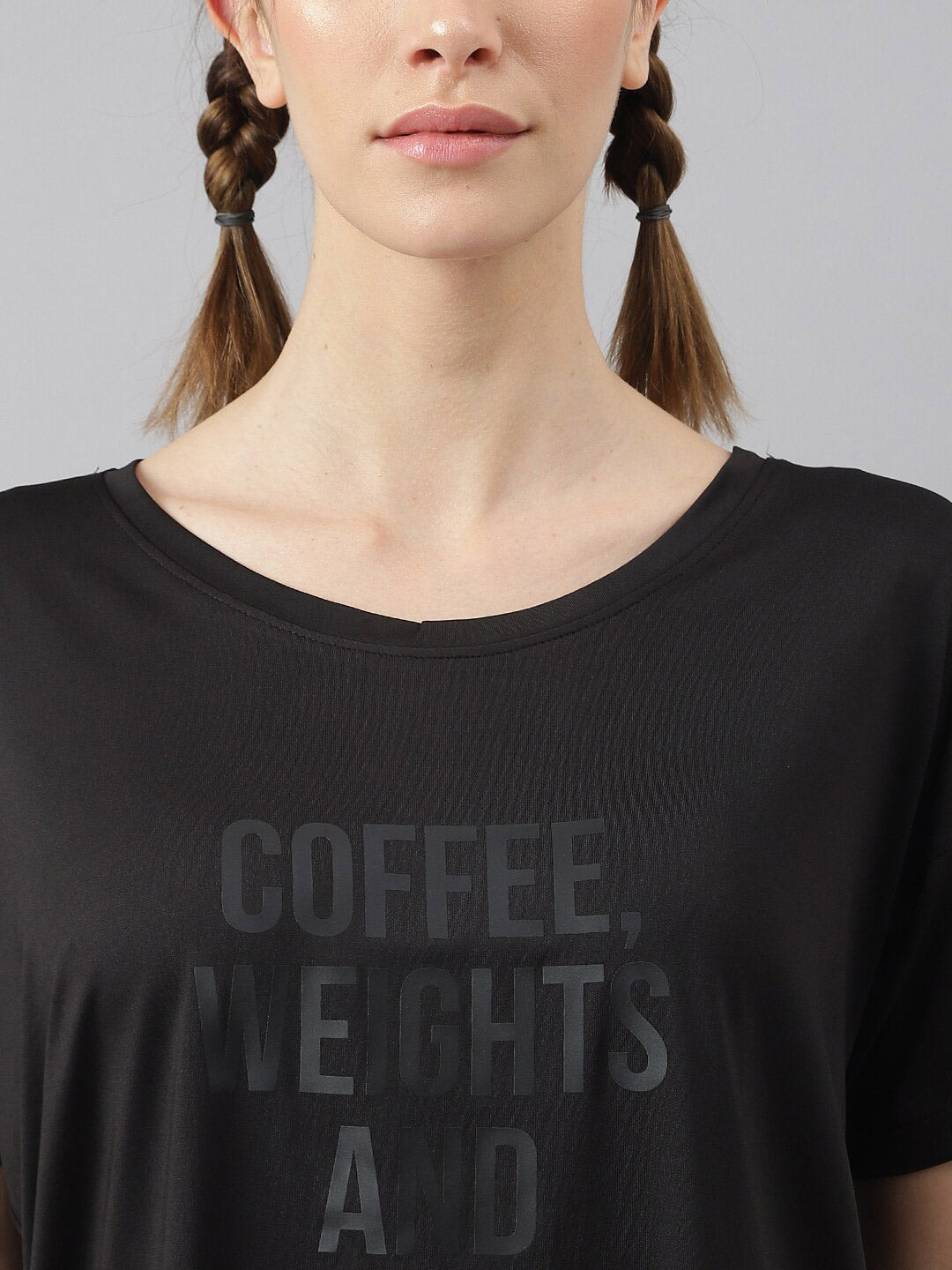 MKH Women Typography Printed Drop-Shoulder Sleeves Dri-FIT Sports T-shirt - Swadesiicart