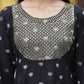Juniper Women Black Rayon Festive Foil Printed Anarkali Flared Anarkali Kurta | Swadesiicart
