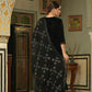 Juniper Black Velvet Festive Solid Straight Skd For Women | Swadesiicart