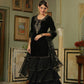 Juniper Black Velvet Festive Solid Straight Skd For Women | Swadesiicart