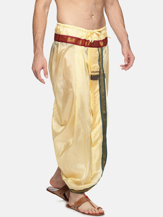 Sethukrishna Men Beige Solid Dhoti Pant | Swadesiicart