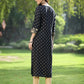 Juniper Black Rayon Festive Wear Embroidered Flared Kurta | Swadesiicart