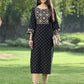 Juniper Black Rayon Festive Wear Embroidered Flared Kurta | Swadesiicart