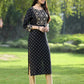 Juniper Black Rayon Festive Wear Embroidered Flared Kurta | Swadesiicart