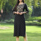 Juniper Black Rayon Festive Wear Embroidered Flared Kurta | Swadesiicart