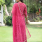 Juniper Fuchsia Mono Viscose Festive Embroidered Printed Straight Kurta Sharara Dupatta Set | Swadesiicart