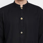 Even Apparels Black Pure Cotton Men's Sherwani Kurta With Open Front | Swadesiicart