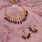Tehzeeb Creations Gold-Polished Maroon Colour Necklace With Stud - Swadesiicart