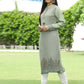 Juniper Women Women's Acrylyc Viscose Jaquard Knit Green Printed Straight Festive Kurta | Swadesiicart