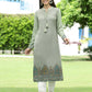 Juniper Women Women's Acrylyc Viscose Jaquard Knit Green Printed Straight Festive Kurta | Swadesiicart