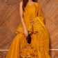 Pomcha Jaipur Murat Mustard Organza Sharara Set | Swadesiicart