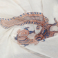 Cream Colour Peacock Block Print Crocia Mulmul Cotton Saree By Gayathri Reddy Designer Studio | Swadesiicart