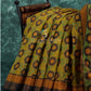 Henna Green And Henna Brown Coloured Geometrical Print Semi Chanderi Saree By Gayathri Reddy Designer Studio | Swadesiicart