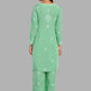 ADA Floral Embroidered Long Sleeves Regular Lucknowi Chikankari Kurta With Palazzos | Swadesiicart