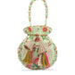 Masq Green & Red Embroidered Potli Clutch