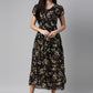 Souchii Women Black Floral Chiffon Maxi Dress - SOUCHII