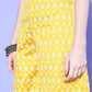InWeave Women's Light Yellow Mirror Work Oneshoulder Kurta Set - Swadesiicart
