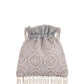 Masq Tan & White Embroidered Potli Clutch - Swadesiicart