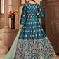 Myra Teal Art Silk Embroidered Anarkali Suit | Swadesiicart