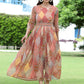 Juniper Multi Chiffon Festive Printed Flared Jump Suit For Women - Swadesiicart