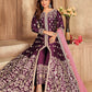 Myra Wine Art Silk Embroidered Anarkali Suit | Swadesiicart